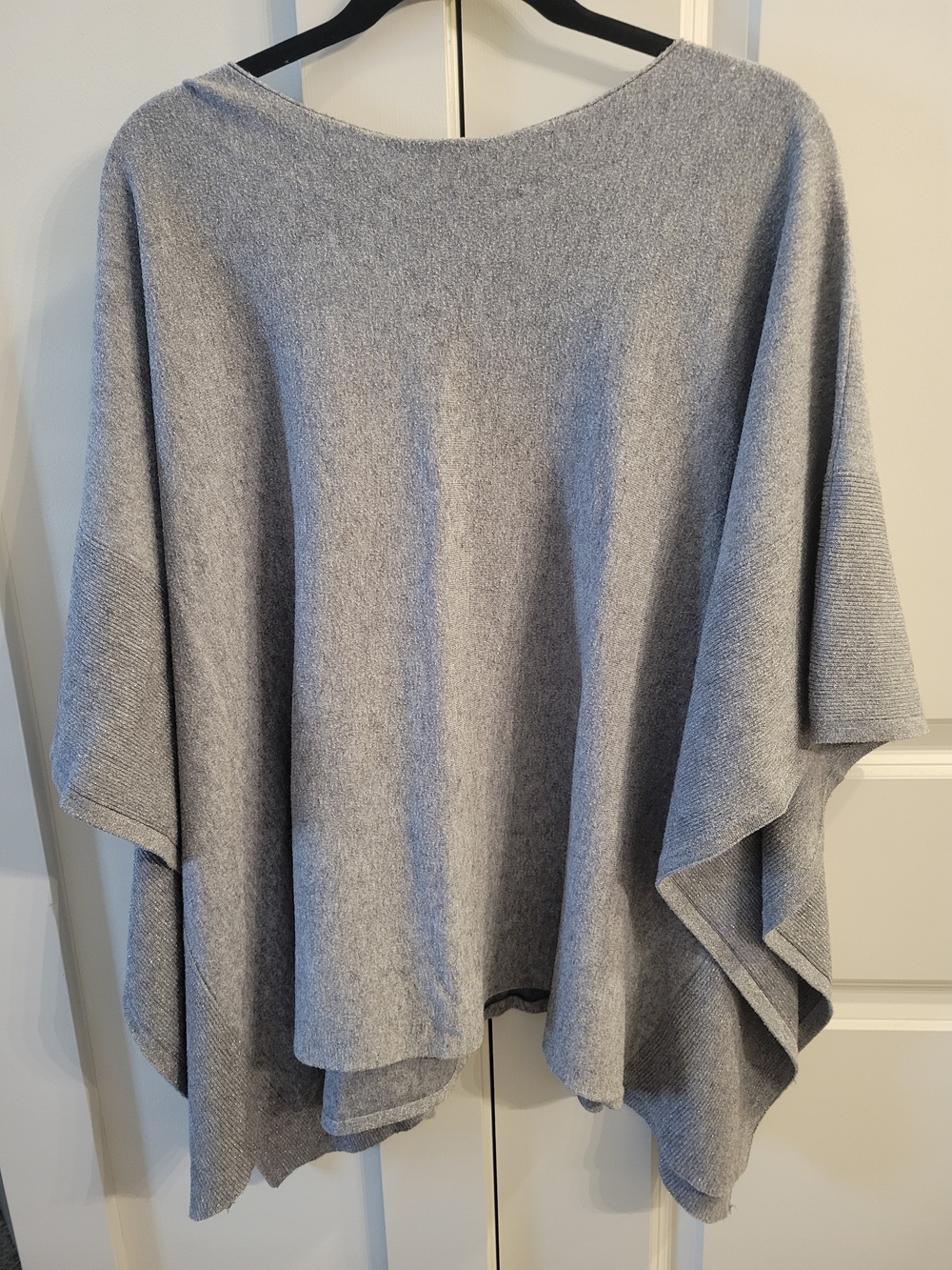 Light Gray Women’s Knit Poncho Sweater